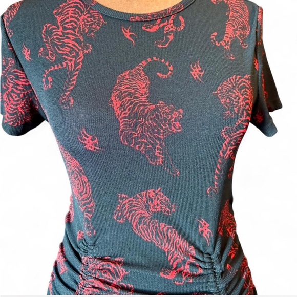 Emo Gothic Alt Rocker Tiger Mini Dress - Picture 3 of 6